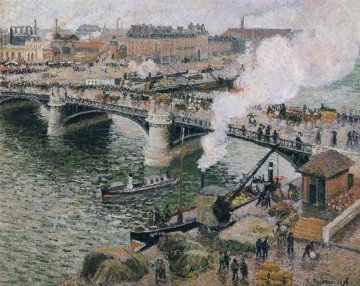 カミーユ・ピサロ Painting - ボワデュー橋 ルーアンの湿った天気 1896年 カミーユ・ピサロ